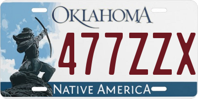 OK license plate 477ZZX