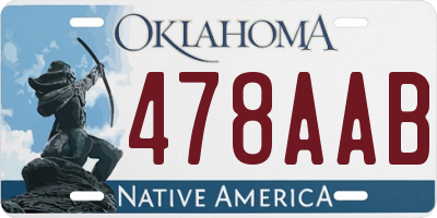 OK license plate 478AAB