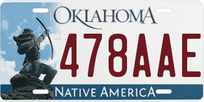 OK license plate 478AAE