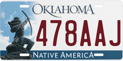 OK license plate 478AAJ