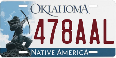 OK license plate 478AAL