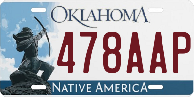 OK license plate 478AAP