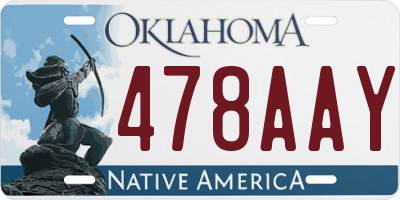 OK license plate 478AAY