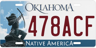 OK license plate 478ACF