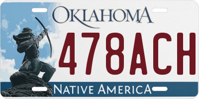 OK license plate 478ACH