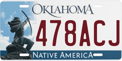 OK license plate 478ACJ