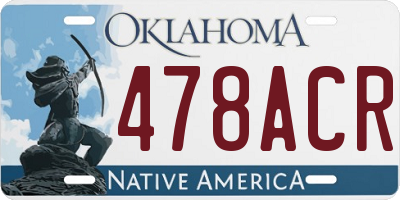 OK license plate 478ACR