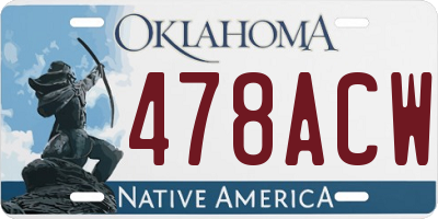 OK license plate 478ACW