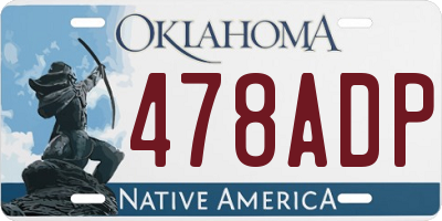 OK license plate 478ADP