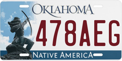 OK license plate 478AEG