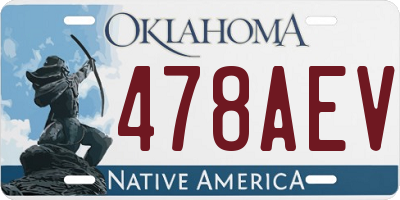 OK license plate 478AEV