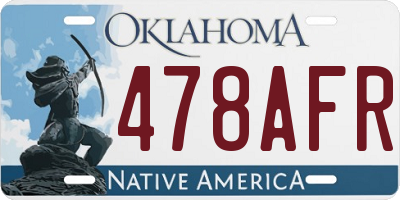 OK license plate 478AFR