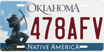 OK license plate 478AFV