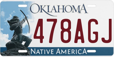 OK license plate 478AGJ