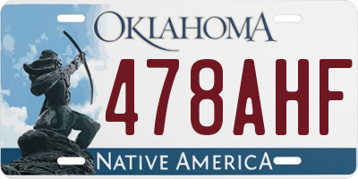 OK license plate 478AHF