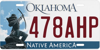 OK license plate 478AHP