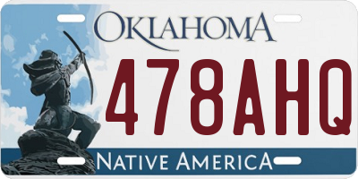 OK license plate 478AHQ