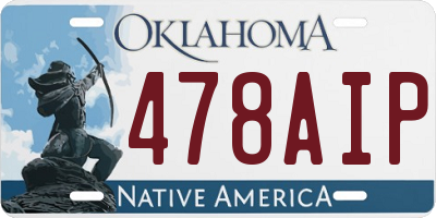 OK license plate 478AIP