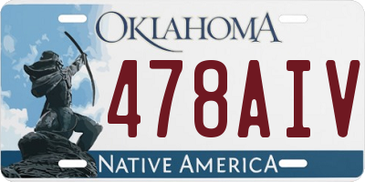 OK license plate 478AIV