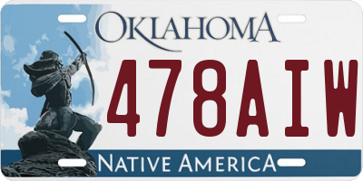 OK license plate 478AIW