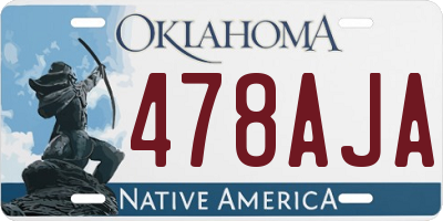 OK license plate 478AJA