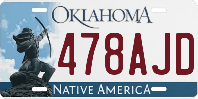 OK license plate 478AJD