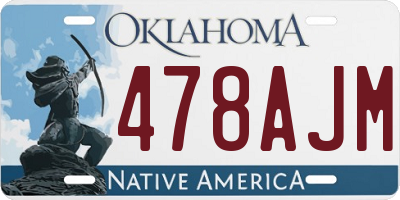 OK license plate 478AJM