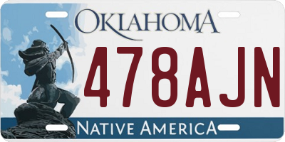 OK license plate 478AJN