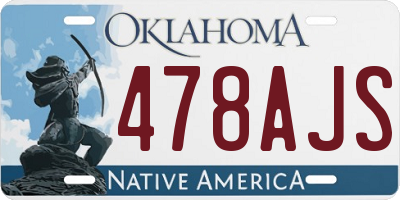 OK license plate 478AJS