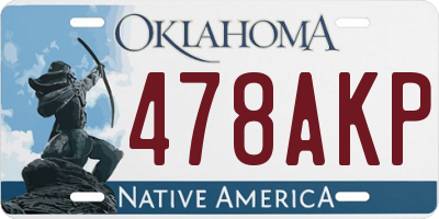 OK license plate 478AKP