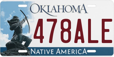 OK license plate 478ALE