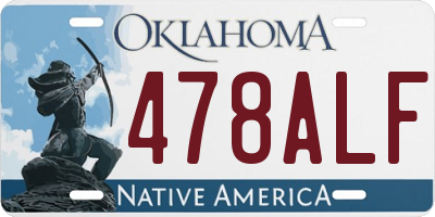 OK license plate 478ALF