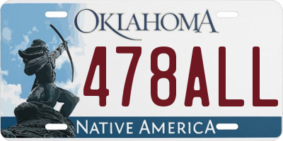 OK license plate 478ALL