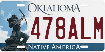 OK license plate 478ALM