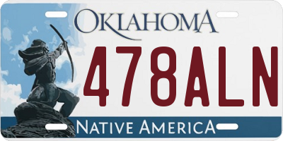 OK license plate 478ALN