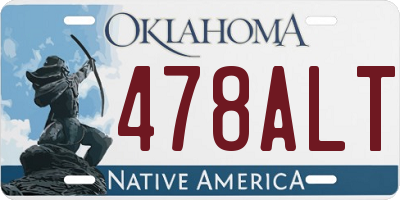 OK license plate 478ALT