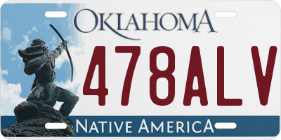 OK license plate 478ALV