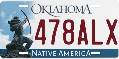 OK license plate 478ALX