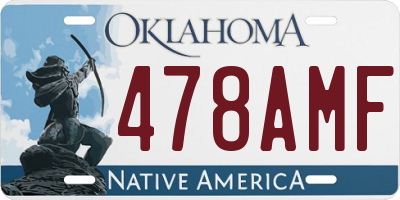 OK license plate 478AMF