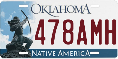 OK license plate 478AMH