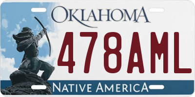 OK license plate 478AML