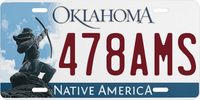 OK license plate 478AMS