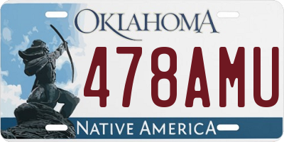 OK license plate 478AMU