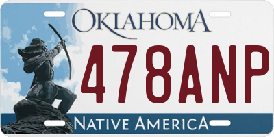OK license plate 478ANP