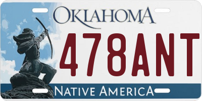 OK license plate 478ANT