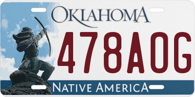 OK license plate 478AOG