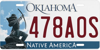 OK license plate 478AOS