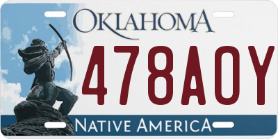 OK license plate 478AOY