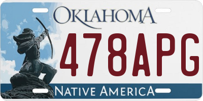 OK license plate 478APG