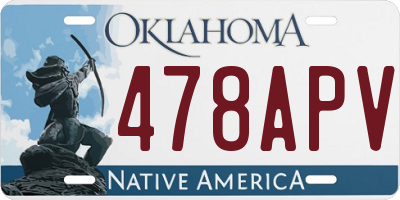 OK license plate 478APV